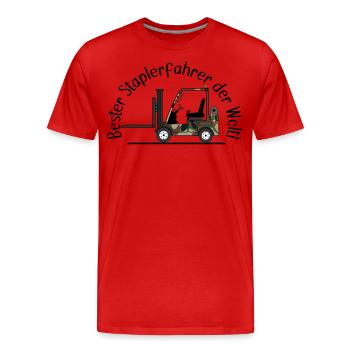 Staplerfahrer Armee bester Staplerfahrer der Welt - Männer Premium Bio T-Shirt - Rot - Vorne - Damien (186cm)