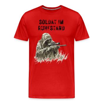 Soldat à la retraite - T-shirt bio Premium Homme - rouge - Devant - Damien (186cm)