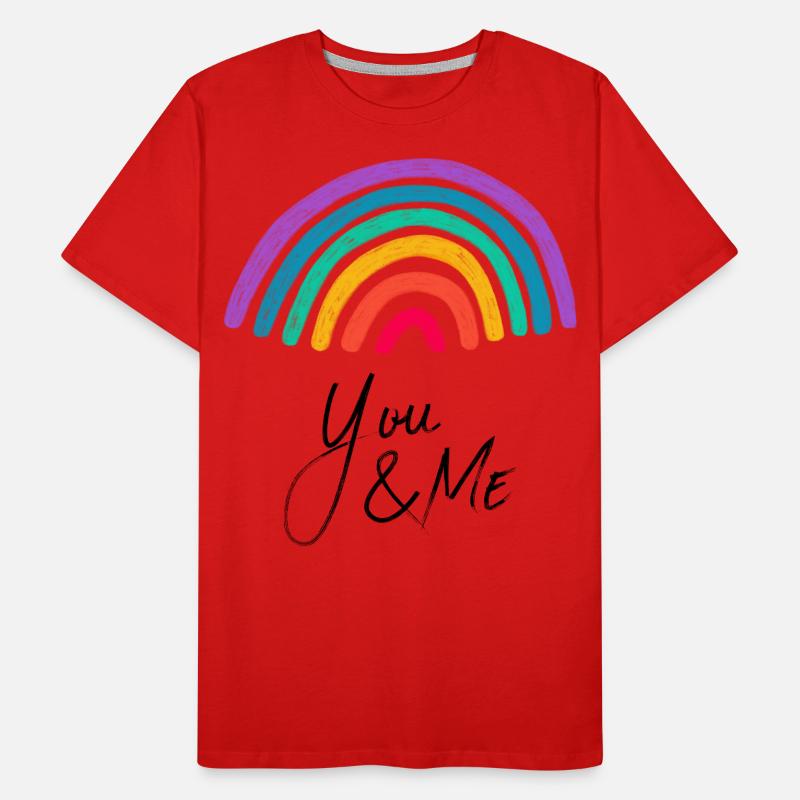 Amour graphique vous et moi arc-en-ciel T-shirt bio Premium Homme