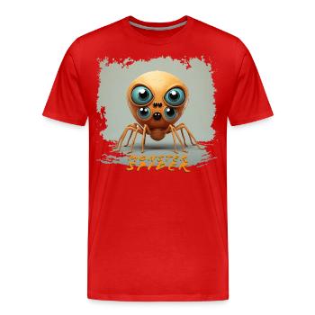 Monster Spinne: Knuffiges Monster mit Kulleraugen - Männer Premium Bio T-Shirt - Rot - Vorne - Damien (186cm)