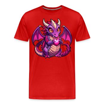 Dragon coloré - T-shirt bio Premium Homme - rouge - Devant - Damien (186cm)