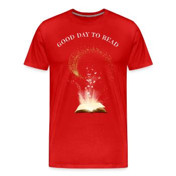 Good day to read - Men's Premium Organic T-Shirt - red - Front - Damien (186cm)