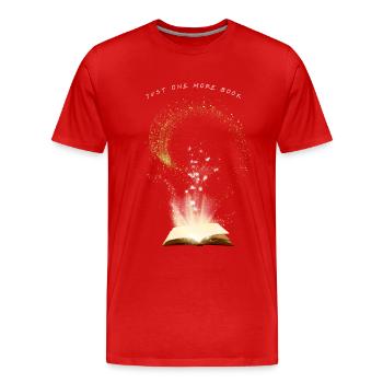 Just one more book - Men's Premium Organic T-Shirt - red - Front - Damien (186cm)