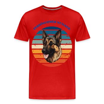 Persönlicher Stalker - Männer Premium Bio T-Shirt - Rot - Vorne - Damien (186cm)