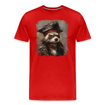 Furet Pirate - T-shirt bio Premium Homme - rouge - Devant - Damien (186cm)