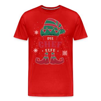 The Elf Christmas Outfit Family Christmas - Men's Premium Organic T-Shirt - red - Front - Damien (186cm)