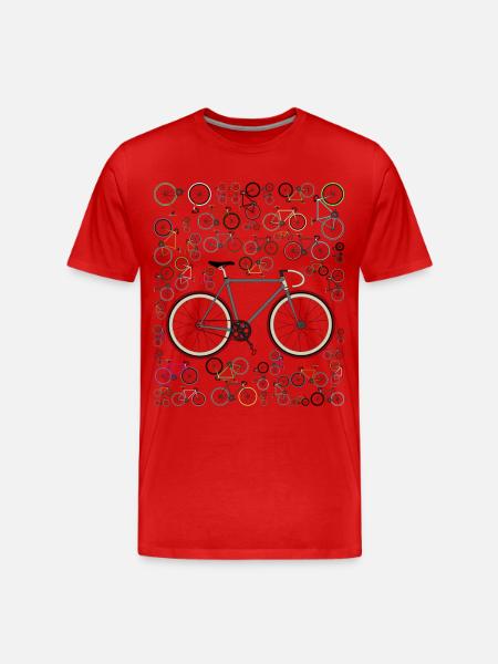 Liebe Fixie Rennrad - Männer Premium Bio T-Shirt - Rot
