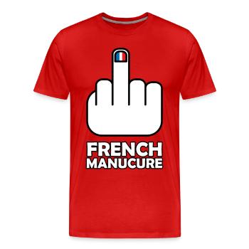 France Bleu Blanc Rouge French Manucure - T-shirt bio Premium Homme - rouge - Devant - Damien (186cm)