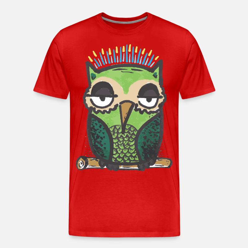 Eule - Männer Premium Bio T-Shirt - Rot