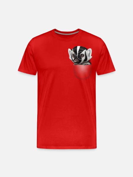 POCKET BADGER - Men's Premium Organic T-Shirt - red