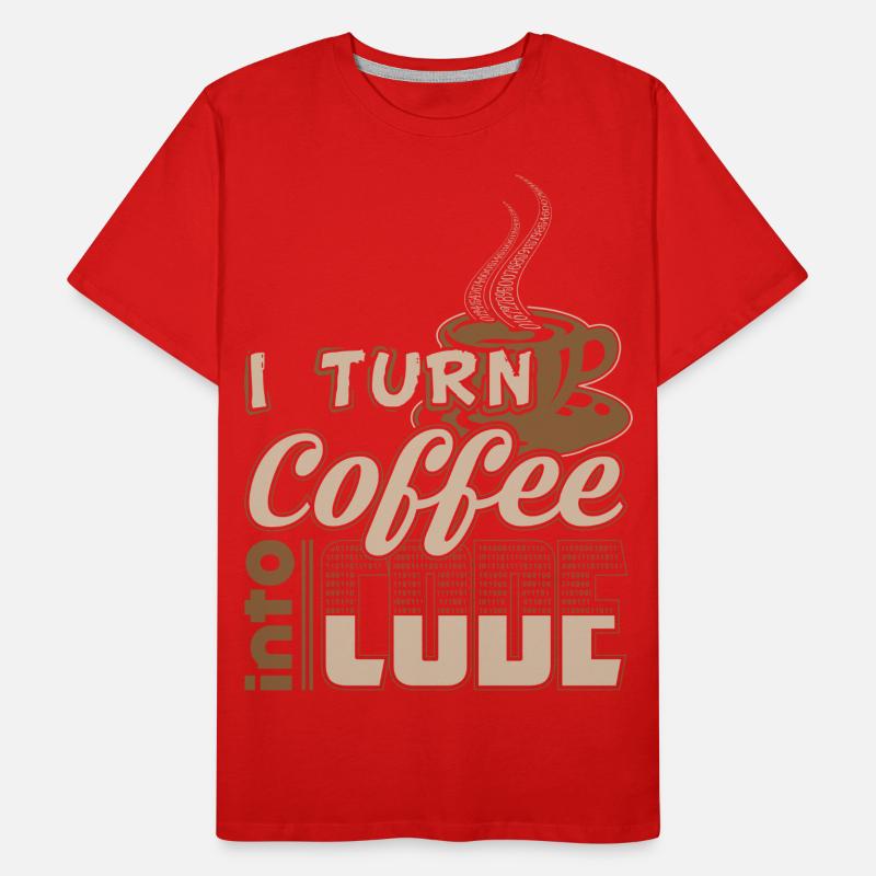 turn coffee into code Männer Premium Bio T-Shirt