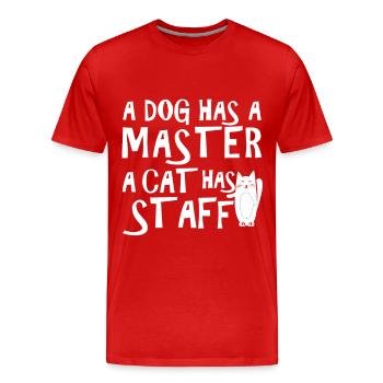Katze Katzen - Männer Premium Bio T-Shirt - Rot - Vorne - Damien (186cm)