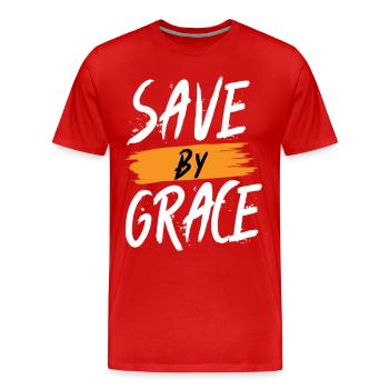 Save by Grace Jesus - Männer Premium Bio T-Shirt - Rot - Vorne - Damien (186cm)