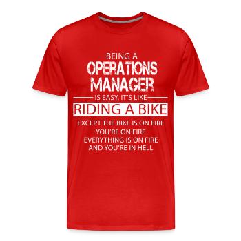 Operations Manager - Men's Premium Organic T-Shirt - red - Front - Damien (186cm)