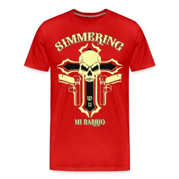 Wien Simmering - Männer Premium Bio T-Shirt - Rot - Vorne - Damien (186cm)