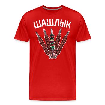 Dicton russe en russe pour les Russes de - T-shirt bio Premium Homme - rouge - Devant - Damien (186cm)