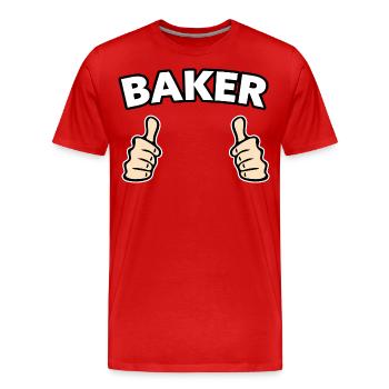Baker Pastry Chef Gift Idea - Men's Premium Organic T-Shirt - red - Front - Damien (186cm)