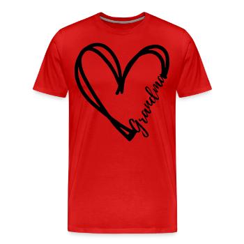 I LOVE GRANDMA. GRANDMA GIFT. - Men's Premium Organic T-Shirt - red - Front - Damien (186cm)