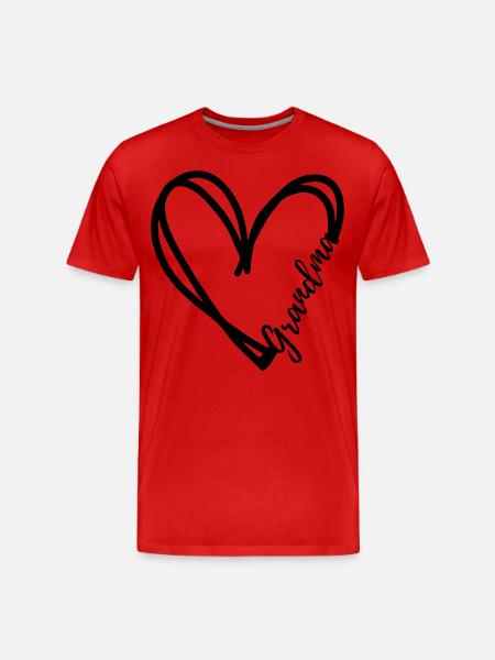 ICH LIEBE OMA. OMA GESCHENK. - Männer Premium Bio T-Shirt - Rot