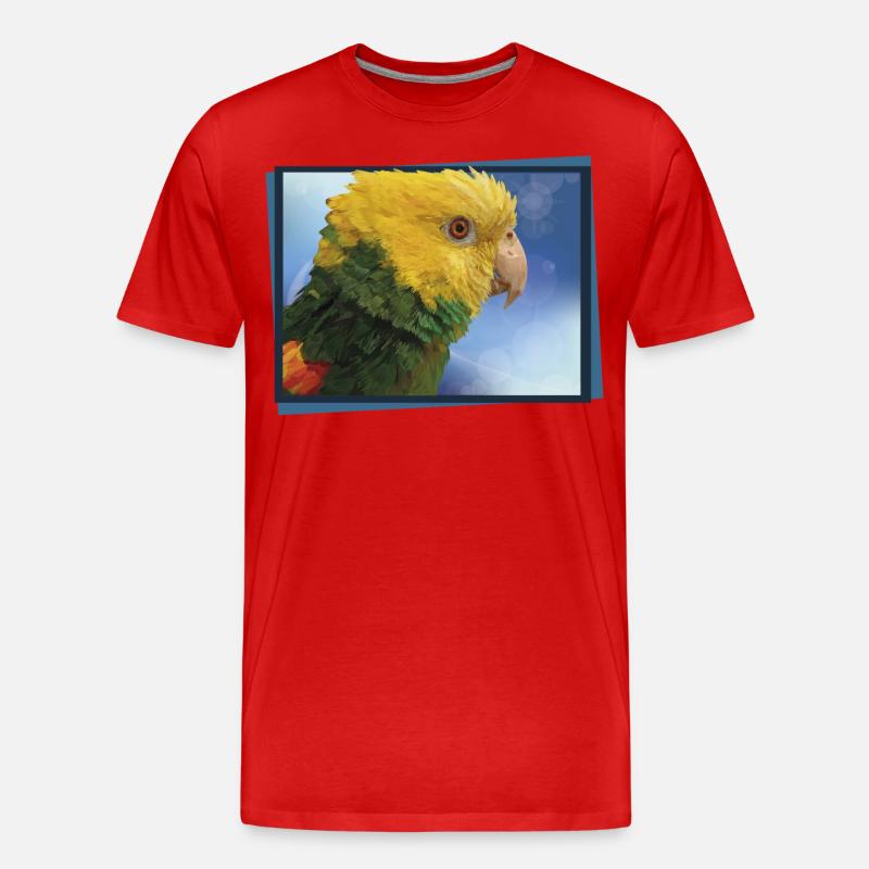 Der Gelbkopfpapagei - Männer Premium Bio T-Shirt - Rot