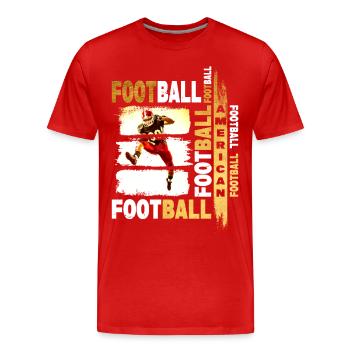 American Football Player Gold Vintage Retro Sport - Men's Premium Organic T-Shirt - red - Front - Damien (186cm)