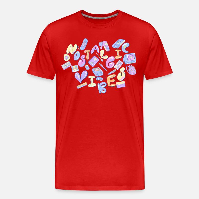 Nostalgic vibes - Männer Premium Bio T-Shirt - Rot