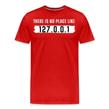 There is no place like 127.0.0.1 IT Informatik AI - Männer Premium Bio T-Shirt - Rot - Vorne - Damien (186cm)