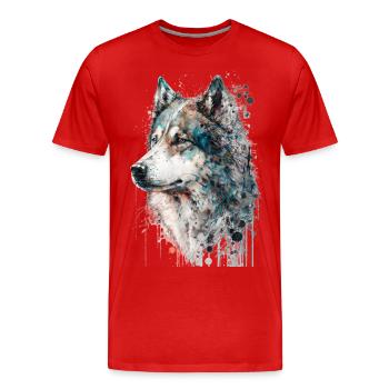Husky sibérien 03 - T-shirt bio Premium Homme - rouge - Devant - Damien (186cm)