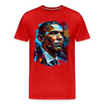 Obama Pop Art - Men's Premium Organic T-Shirt - red - Front - Damien (186cm)