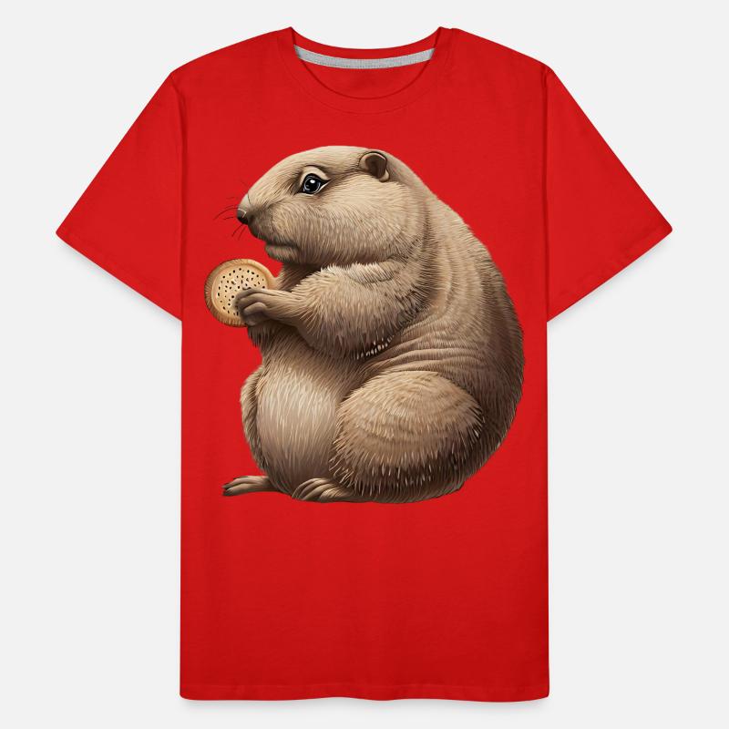 Groundhog mit Cracker Männer Premium Bio T-Shirt