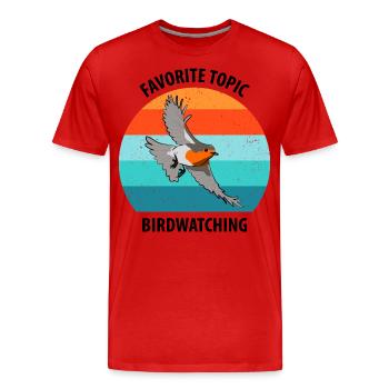 Observation des oiseaux Observation des oiseaux Observation des oiseaux - T-shirt bio Premium Homme - rouge - Devant - Damien (186cm)
