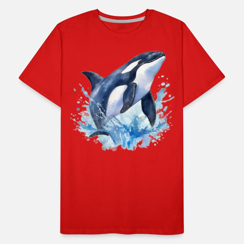 Blauer Orca Männer Premium Bio T-Shirt