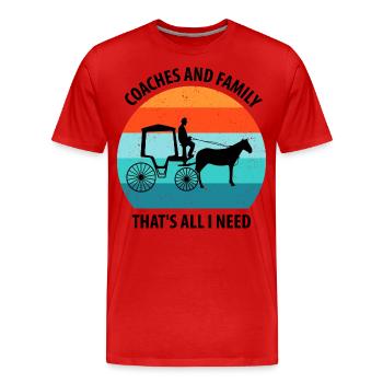 Calèche de cocher Calèche tirée par des chevaux Calèche - T-shirt bio Premium Homme - rouge - Devant - Damien (186cm)