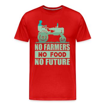 No Farmers No Food No Future Bauerndemo Landwirt - Männer Premium Bio T-Shirt - Rot - Vorne - Damien (186cm)