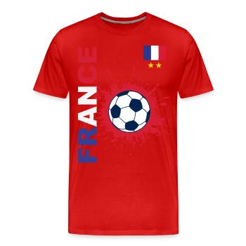 france football equipe de france deux étoiles fran - T-shirt bio Premium Homme - rouge - Devant - Damien (186cm)