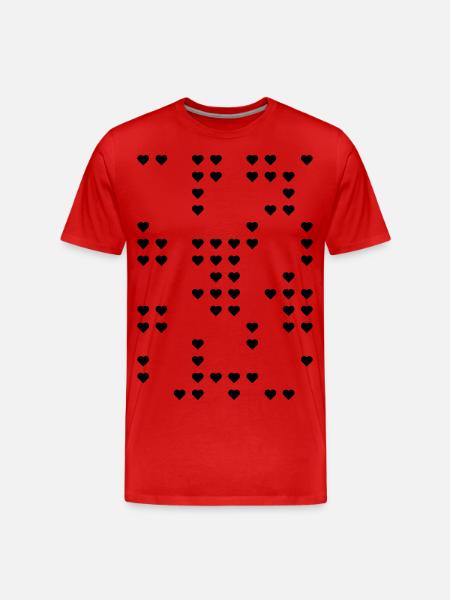 Heart Puzzle Snow Gift - Men's Premium Organic T-Shirt - red