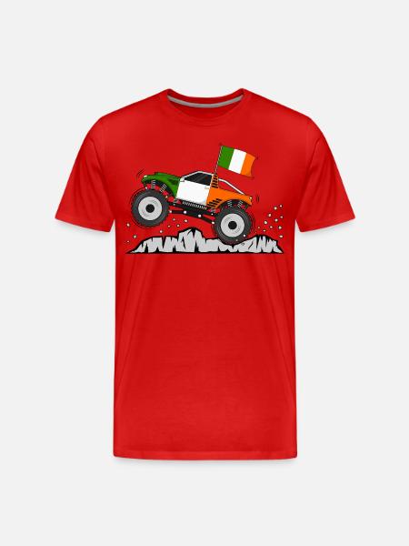 Monstertruck Irland Flagge - Männer Premium Bio T-Shirt - Rot