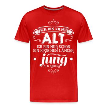 Länger jung - Männer Premium Bio T-Shirt - Rot - Vorne - Damien (186cm)
