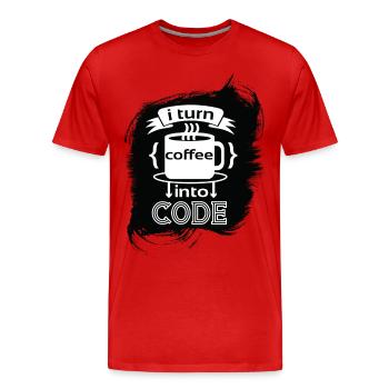 Êtes-vous un développeur de logiciels ou profitez-vous d'un programme? - T-shirt bio Premium Homme - rouge - Devant - Damien (186cm)
