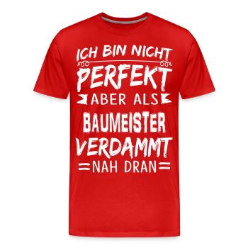BAUMEISTER - Männer Premium Bio T-Shirt - Rot - Vorne - Damien (186cm)