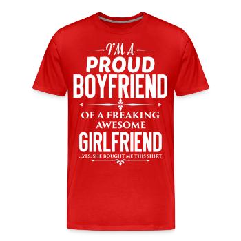Boyfriend - Boyfriend - Gift - Men's Premium Organic T-Shirt - red - Front - Damien (186cm)