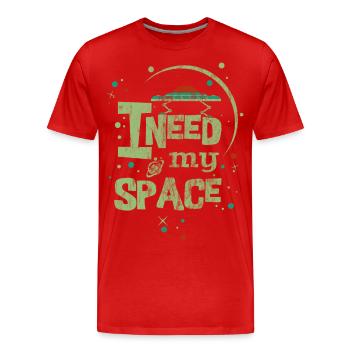GREEN J'AI BESOIN DE MON ESPACE - dire dictons shirt design - T-shirt bio Premium Homme - rouge - Devant - Damien (186cm)