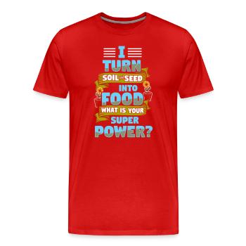 Jardinier jardinier amateur - T-shirt bio Premium Homme - rouge - Devant - Damien (186cm)