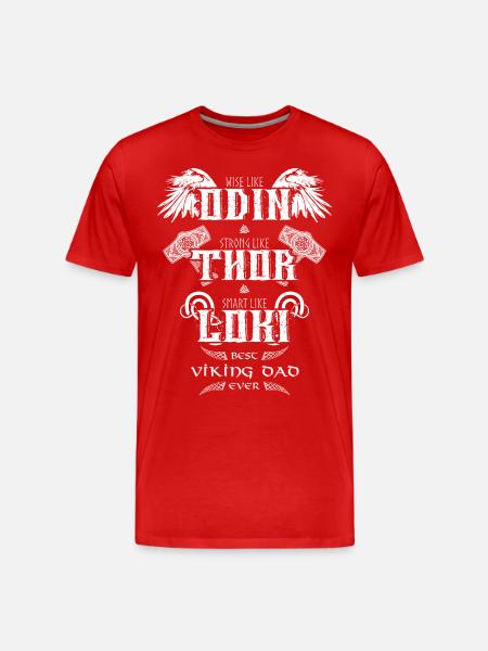 Viking Far Odin Thor Loke Fars Dag Viking Far - Herre Premium T-shirt økologisk - rød