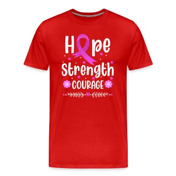 Hope Fuck Combattant du cancer - T-shirt bio Premium Homme - rouge - Devant - Damien (186cm)