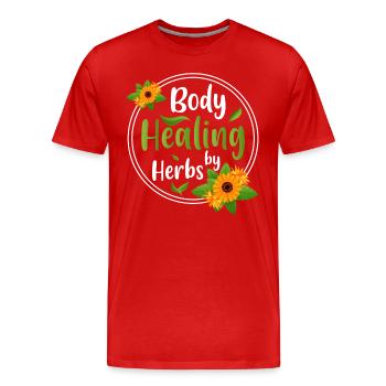 Heilpraktiker Arzt Pflanzenkunde - Männer Premium Bio T-Shirt - Rot - Vorne - Damien (186cm)