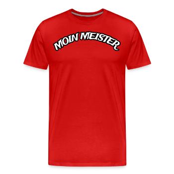 Moin Meister - Männer Premium Bio T-Shirt - Rot - Vorne - Damien (186cm)
