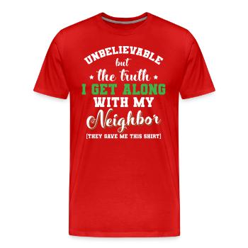 Neighbor Beer Inauguration - Men's Premium Organic T-Shirt - red - Front - Damien (186cm)