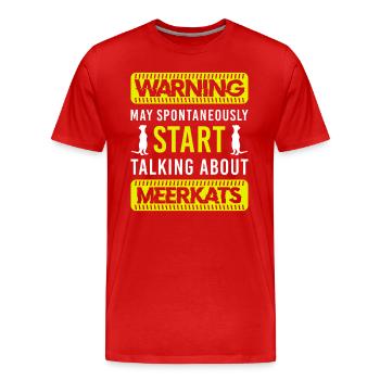 Erdmännchen Zootier - Männer Premium Bio T-Shirt - Rot - Vorne - Damien (186cm)