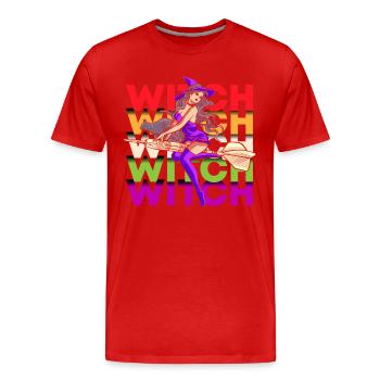 Sorcières magiques - T-shirt bio Premium Homme - rouge - Devant - Damien (186cm)